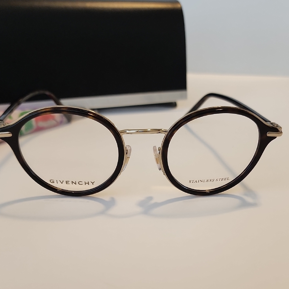 Givenchy Black Round Glasses with Silver Accents - Picture 9 of 9
